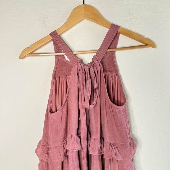 Sweet Wanderer Dusty Pink Tiered Maxi Dress Size Medium - Picture 5 of 6